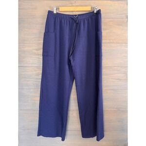 Miik Inc Navy Blue Bamboo Cotton Wide Leg Lounge Pants Made in Canada Medium